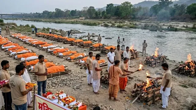 रिम्स की 43 लावारिस लाशों का सामूहिक अंतिम संस्कार, जुमार नदी किनारे दी गई अंतिम विदाई