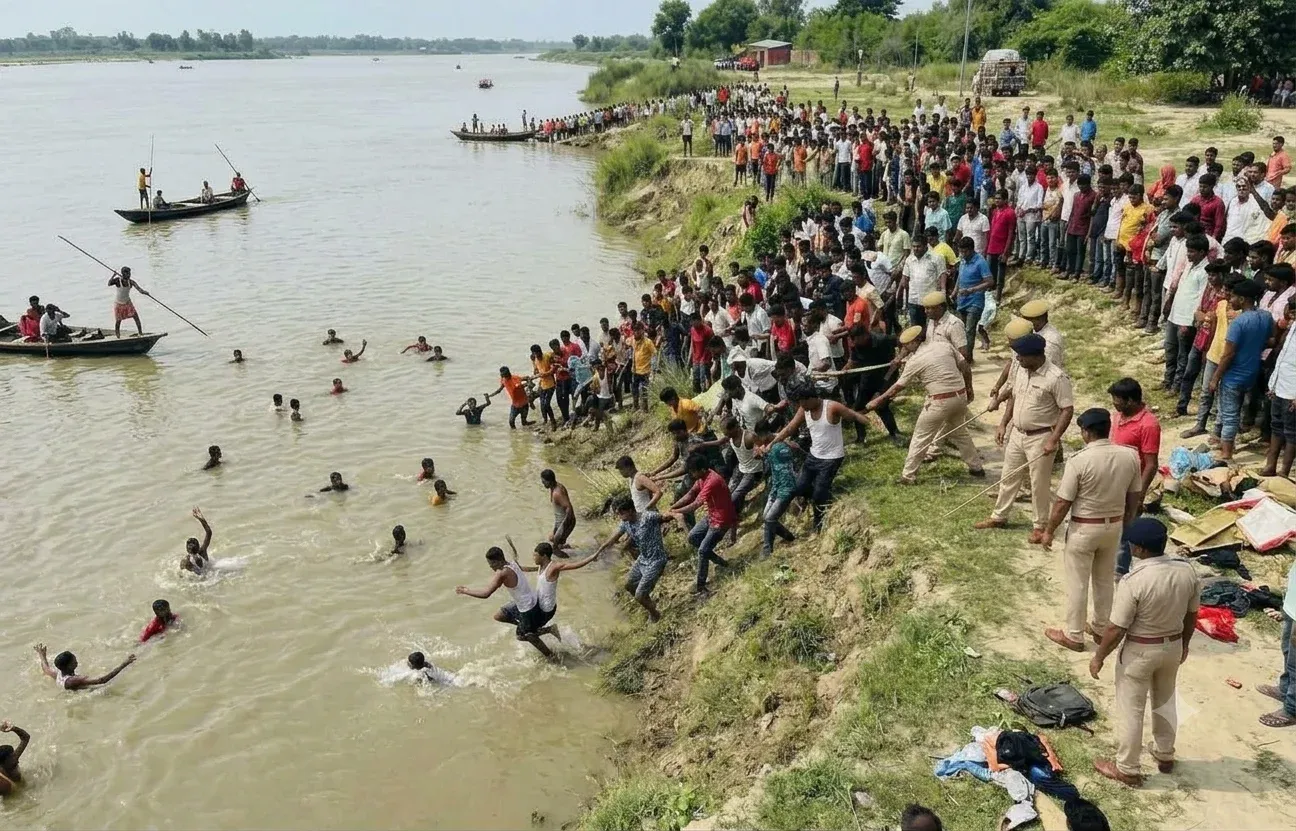 पुलिस कार्रवाई के दौरान पुनपुन नदी में कूदे दर्जनों लोग, दो की मौत; गांव में मचा हड़कंप